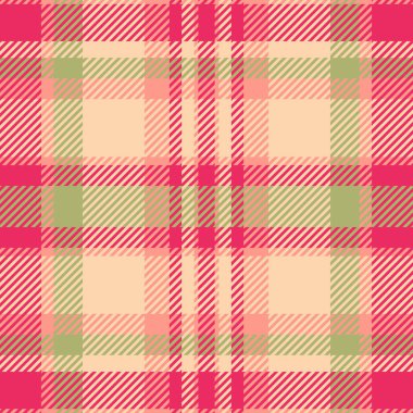 Kontrole davet et vektör dokusunu, Hint dikişsiz desenli ekoseli. Kırmızı ve turuncu renk paletinde etek kumaşı arkaplan tartan tekstil.