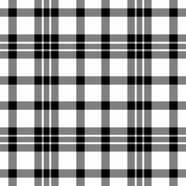 Yağ bezi kumaş vektörü pürüzsüz, geniş desenli kontrol tekstili. Ekose arkaplan tartan deseni gri ve beyaz renk paletinde.