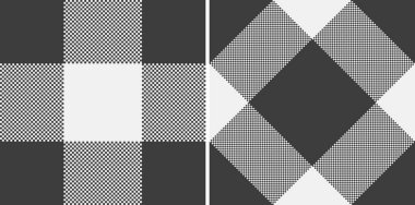 Fabric background plaid of tartan check seamless with a pattern texture vector textile. Set in monochrome colours for graphic design detailed editable swatch. clipart