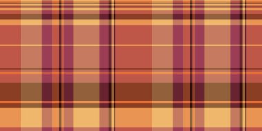 Kumaş desenli ekose kumaş, yeni model vektör pürüzsüz. Krallık tekstil arka planını turuncu ve kırmızı renk paletiyle kontrol et.