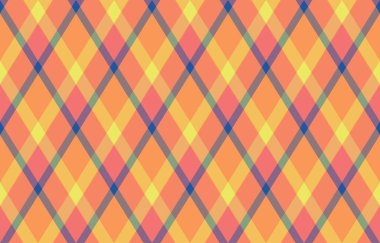 Argyle geometrik eşkenar dörtgenin kusursuz deseni. Harlequin duvar kağıdı tasarımını kontrol et. Web geçmişi için klasik elmas şekilli tekstil malzemesi, baskı kumaşı, kazak, ambalaj kağıdı, hediye kartı, davetiye.