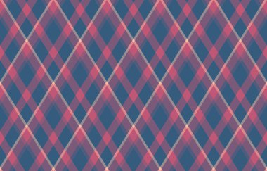 Argyle geometrik eşkenar dörtgenin kusursuz deseni. Harlequin duvar kağıdı tasarımını kontrol et. Web geçmişi için klasik elmas şekilli tekstil malzemesi, baskı kumaşı, kazak, ambalaj kağıdı, hediye kartı, davetiye.