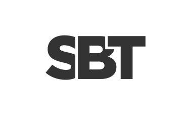 Güçlü ve modern kalın metinli SBT logo tasarım şablonu. Basit ve minimal tipografi içeren ilk tabanlı vektör logosu. Moda şirket kimliği.