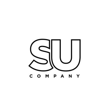 Moda harfi S ve U, SU logo tasarım şablonu. Şirket kimliği için asgari monogram tabanlı logotype.