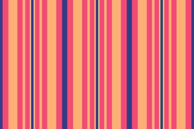 Arka plan kumaş çizgileri, İspanyol dikişsiz doku vektörü. Kırmızı ve turuncu renk paletinde tekstil dikey çizgi.