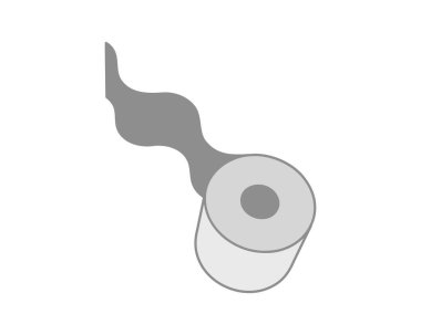 Tuvalet kağıdı rulosu veya tüp ikonu tasarımı, wc için şablon. Banyo temizliği ikonları, mutfak havlusu. Boş yumuşak kaydırma ürünleri.