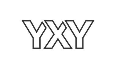 YXY logo tasarım şablonu güçlü ve modern kalın metinlerle. Basit ve minimal tipografi içeren ilk tabanlı vektör logosu. Moda şirket kimliği.