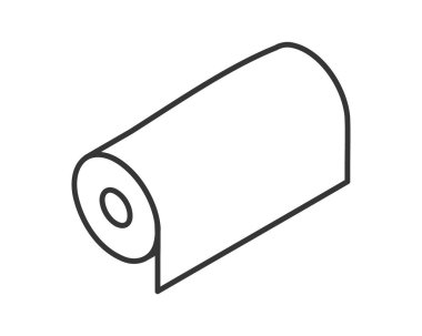 Tekstil rulo vektör simgesi. Kağıt tüp illüstrasyon tasarımı mutfak havlusu, halı, kaydırma ne adam ya da kumaş.