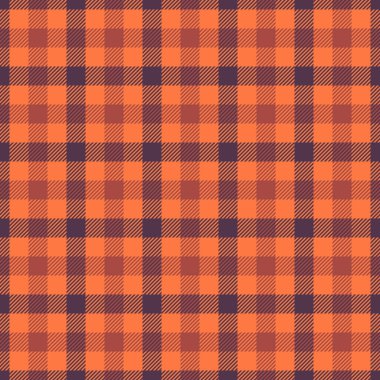 Evde dokuma kontrolü, duvar kâğıdı, dikişsiz vektör. Pazarlama kumaş desenli turuncu ve pembe renk paleti.