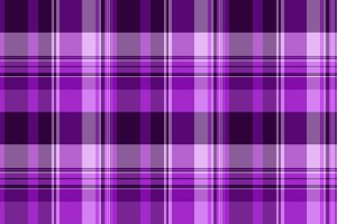 Güzel desenli, pürüzsüz arka plan, hassas dokuma kumaşı. Mor ve koyu renk paletinde nötr ekose ekose kontrol vektörü.