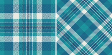 Kumaş desenli tekstil tartanını kusursuz vektör arkaplan ekoseli ile kontrol et. Perde tasarımı trendleri için soğuk renklerde ayarla.