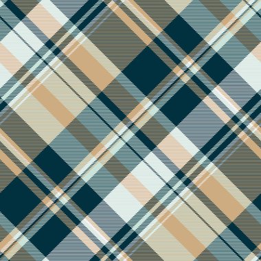Golf dokusunu kontrol et, paskalya arkaplan kumaşı ekose kumaş. Koyu ve turuncu renk paletinde kumaş dikişsiz vektör tartanı efekti.