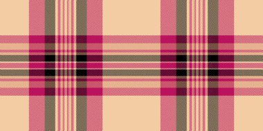 Sıralı kumaşsız tekstil, 70 'lerin vektör tartan kontrolü. Diwali arkaplan deseni ekoseli turuncu ve pembe renk paleti.