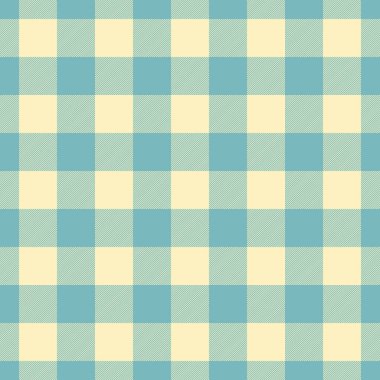 Gerçek desenli kumaş arka plan, oturma odası ekose kumaş dokusu. Cyan ve açık renk paletinde Gingham vektörsüz tekstil ekose.