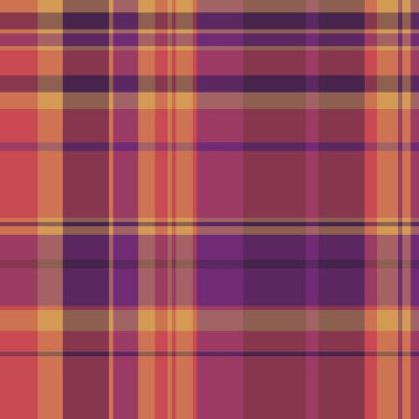 Düzen kumaş ekose arka plan, bej desenli tartan deseni. Kırmızı ve turuncu renk paletinde sade tekstil denetimi.