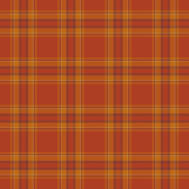 Köpek dişi desenli tartan vektör, etnik tekstil ekose kumaş. Turuncu ve kırmızı renk paletinde arkaplan denetimini soldur.
