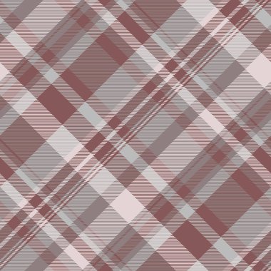 Sanatsal tartan kontrol dokusu, ekose arka plan tekstili. Kırmızı ve pastel renkte bebek pürüzsüz kumaş vektörü.