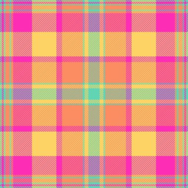 Paketleme tekstil dokusu, düzenli, pürüzsüz arkaplan kumaşı. Kehribar ve turuncu renk paletinde tartan desenli site vektörü.