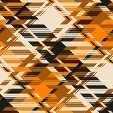 Kusursuz desen kontrolü, kumaş vektör dokusunu davet et. Açık ve turuncu renk paletinde modaya uygun tekstil arkaplan ekoseli.