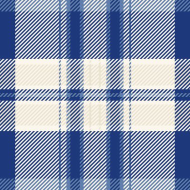 Büyük vektör tartan dokusu, yumuşak, pürüzsüz kumaş kontrolü. Mavi ve eski dantel renk paletinde rastgele arkaplan desenli ekose tekstil.