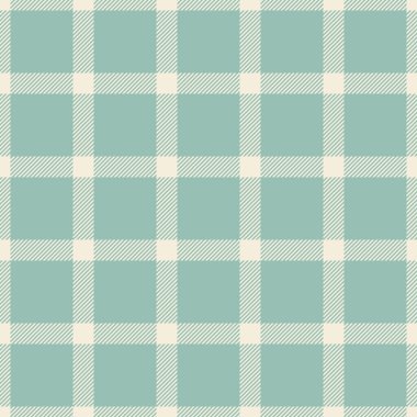 Ayrıntılı ekose kumaş kontrolü, kusursuz arka plan tekstili. Antika beyaz ve pastel renk paletinde soyut tartan vektör dokusu deseni.