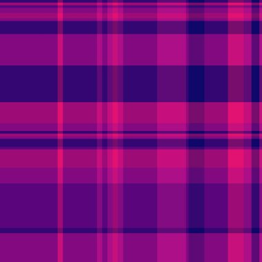 Zengin tekstil kumaş vektörü, arkaplan desenli tartan deseni. Pembe ve morumsu renk paletinde saten arkaplan ekoseli..