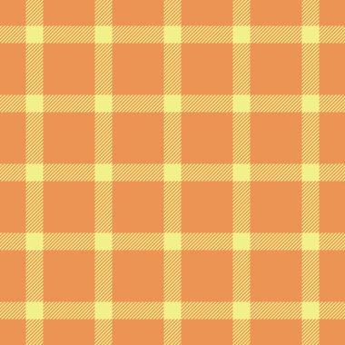 Minimalist şablon kontrolü kusursuz, dekor desenli tekstil kumaşı. Nyc vektör tartan arkaplan ekoseli turuncu ve sarı renk paleti.
