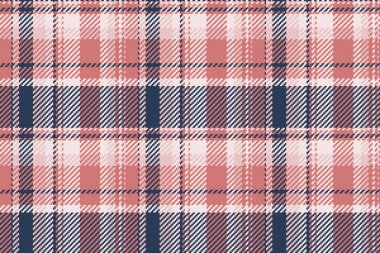 70 'lerin arkaplan dokusu, geometrik vektör tartan dikişsiz. Ayak ekose kumaş deseni kırmızı ve mavi renk paletinde kontrol.