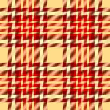 Smooth tartan plaid background, king textile texture vector. Tape seamless fabric check pattern in amber and maroon colors palette. clipart