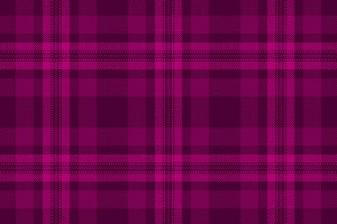 Zarif kumaş ekose, bornoz desenli dikişsiz doku. Resim tartan arkaplan vektörü pembe ve koyu renk paleti.