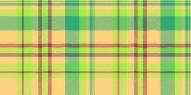 Arkaplan desenli vektör, takım elbise desenli tartan tekstil. Performans ekosesiz kumaş kontrolü kehribar ve yeşil renk paletinde.