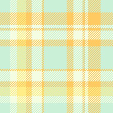 Ekoseli kumaş kontrolü, ekoseli kumaş dokusu. Işık ve kehribar renk paletinde 60 'ların tartan desenli tekstil vektörü.