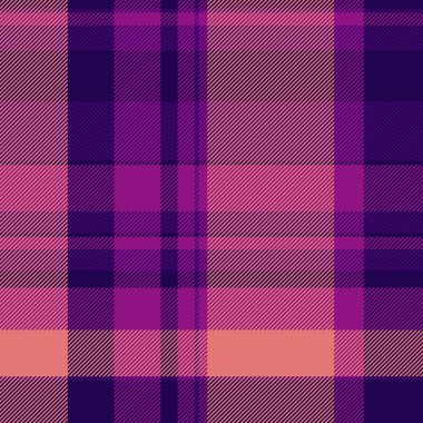 Hücre dokusu kusursuz, yemek tekstil araştırması. Kırmızı ve koyu renk paletinde tartan kumaş vektör deseni.