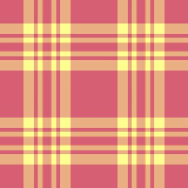 Makara kumaş dokusunu, klan desenli ekose kumaşı kontrol et. Kırmızı ve turuncu renk paletinde armoni vektörü eklemsiz arkaplan.