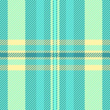 Yaşlanmış doku tekstil vektörü, büyüleyici arka plan dikişsiz kumaş. Serin tartan desenli ekoseli mavi ve cyan renk paletinde kontrol.