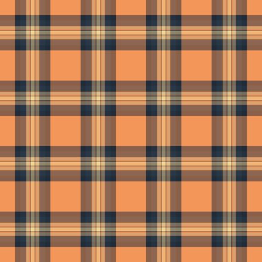 Renksiz tartan kontrolü, ekose pencere kumaşı. Turuncu ve koyu renk paleti ile erkek giyim desenli tekstil vektör dokusu.