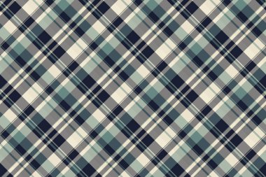 Kusursuz doku vektörü, ticari tartan kumaş. Pastel ve gri renk paletinde gri kontrol motifi tekstil arkaplanı.