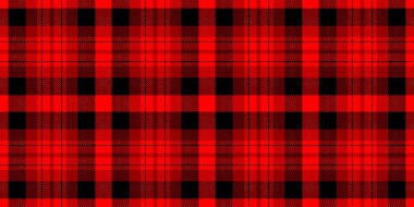 Boya tartsız, dekoratif arkaplan dokusu kumaşı. Romantik tekstil desenli ekoseli kırmızı ve siyah renk paleti.