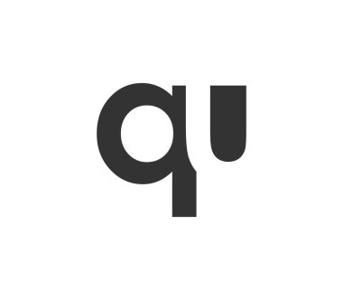 QU yaratıcı geometrik başlangıç tabanlı modern ve minimal logo. Quu harfi yazı tipleri.