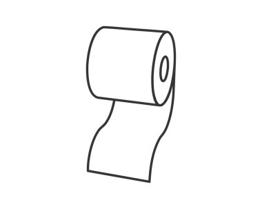 Tuvalet kağıdı rulosu veya tüp ikonu tasarımı, wc için şablon. Banyo temizliği ikonları, mutfak havlusu. Boş yumuşak kaydırma ürünleri.