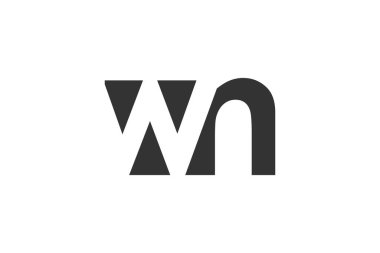 WN yaratıcı geometrik başlangıç tabanlı modern ve minimal logo. Wn harfi modaya uygun yazı tipleri.