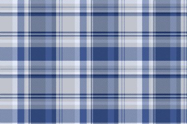 Kusursuz bir tekstil geçmişi, 70 'lerin dokuma kontrol kumaşı. Makine tartan desenli ekose mavi ve beyaz renk paleti.