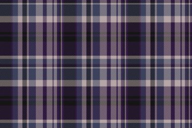 Yorgan örtüsü desenli ekose, geometri desenli vektör tekstili. Koyu renk ve pastel renk paletinde pürüzsüz kumaş arkaplan tartan.