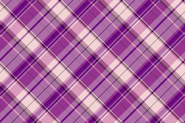 1970 'lerin dikişsiz tekstil dokusu, hakiki kumaş arkaplan ekoseli. Mönü desen vektör tartanını eflatun ve açık renk paletinde kontrol et.