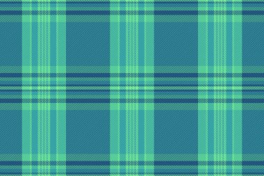 Sabit ekose kontrol dokusu, erkek tekstil vektör deseni. Cyan ve nane rengi palette zarif ekose kumaştan arkaplan.
