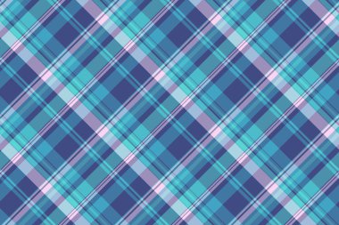 İş desenli kumaş, kırsal kumaş, dikişsiz doku. Cyan ve mavi renk paletinde arka plan vektör ekoseli kontrolünü tekrarla.