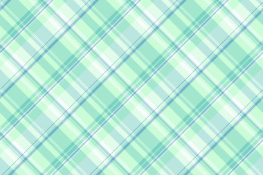 Düzenli kusursuz şablon, mükemmel tartan kumaş vektörü. Doğumgünü arkaplan dokusu ekoseli ışık ve nane rengi paleti.