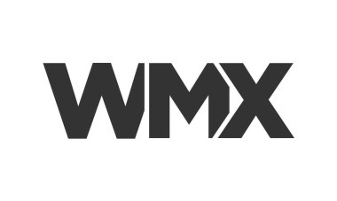 WMX logo tasarım şablonu güçlü ve modern kalın metinlerle. Basit ve minimal tipografi içeren ilk tabanlı vektör logosu. Moda şirket kimliği.