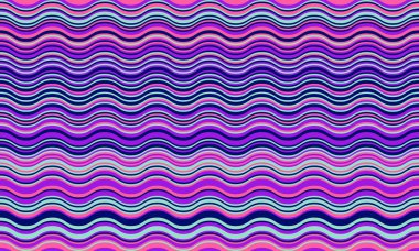 Kalın bir renk paletinde canlı dalgalı çizgiler. Tekstil ürünleri, web sitesi geçmişi ya da dinamik ve eski moda bir tasarım için mükemmel. Yüksek çözünürlüklü, kusursuz tekrarlama deseni.