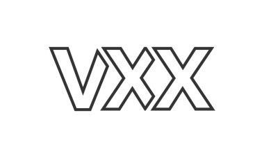 Kalın, üst üste binen VXX harfleri içeren zarif geometrik logo tasarımı. Modern markalaşma, teknoloji girişimleri ya da soyut tasarım projeleri için mükemmel..
